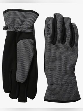 Spyder Gray and Black Knit Tech Gloves